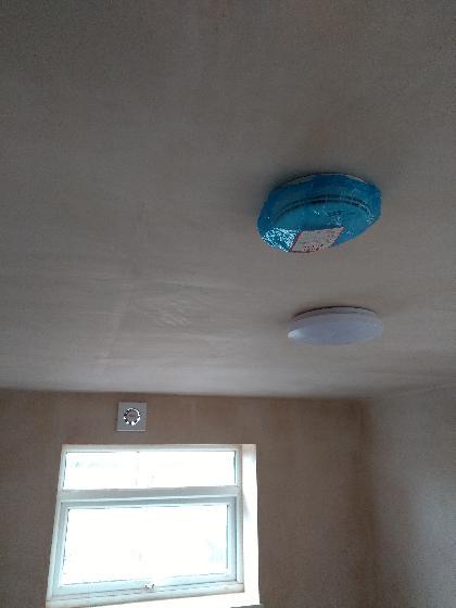 Individual room interlinked smoke detector, LED light and extractor fan.