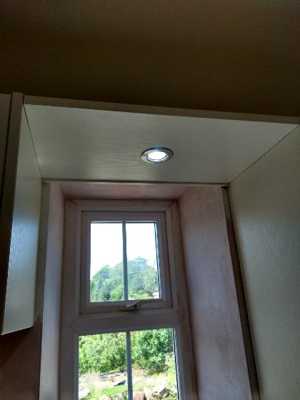 Downlight installed to kitchen cupboard flyover.