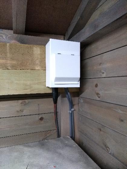 Replacement consumer unit added to a new shed.