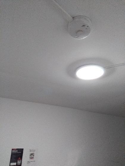 Kitchen lighting  replaced with LED, PIR versions for energy efficiency and maintenance free.