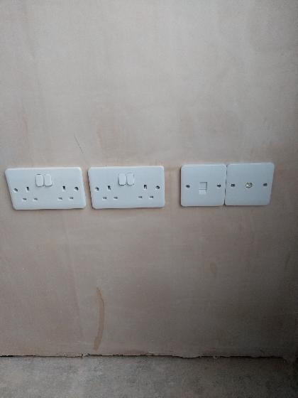 Double sockets with TV and Internet point.