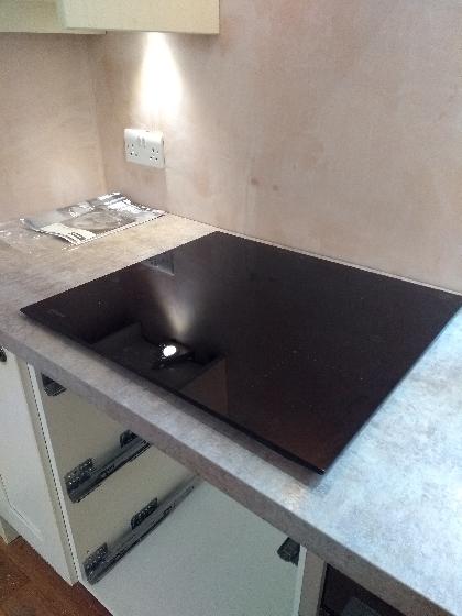 New supply for induction hob and installation of hob.