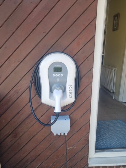 Recent Zappi Electric vehicle charge point installation.