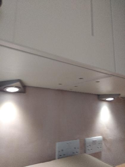 Part of under cabinet lighting supplied and installed.